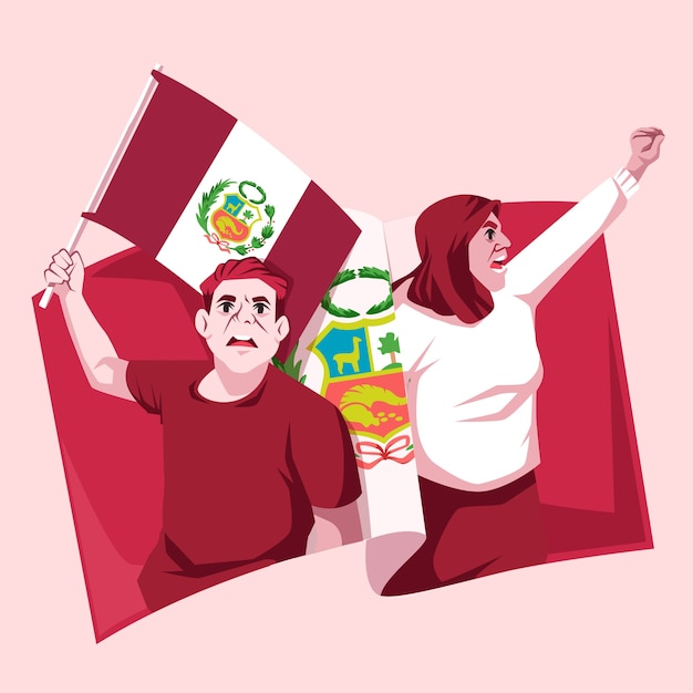 Free vector illustration of peru protests