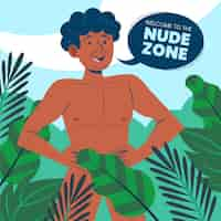 Vettore gratuito illustrazione del concetto di zona nuda positiva