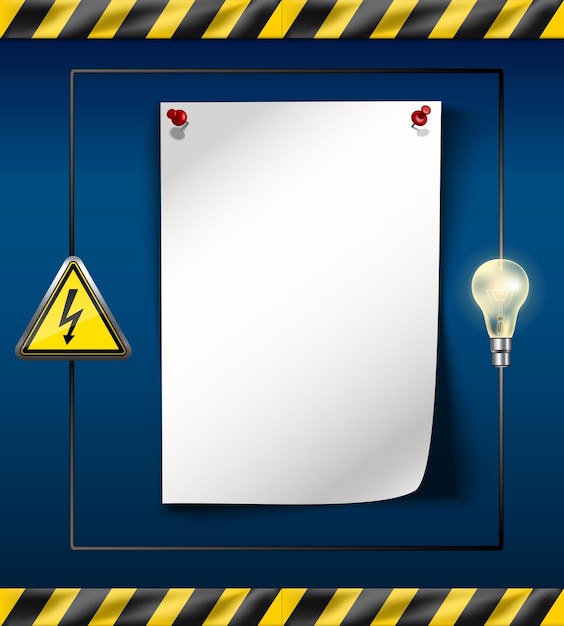 Illustration of power outage banner with danger ribbon