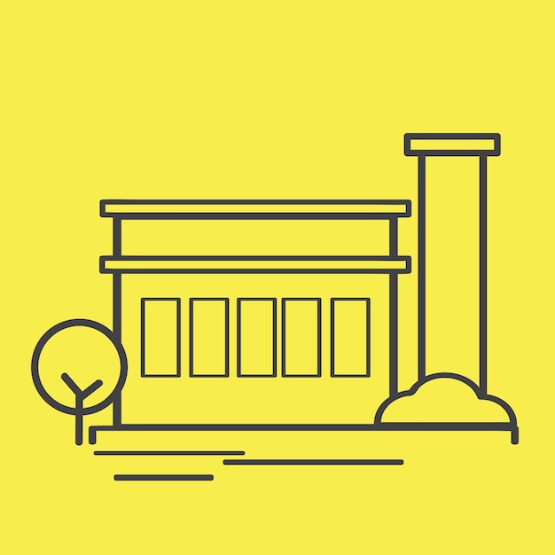 Free vector illustration of a power station