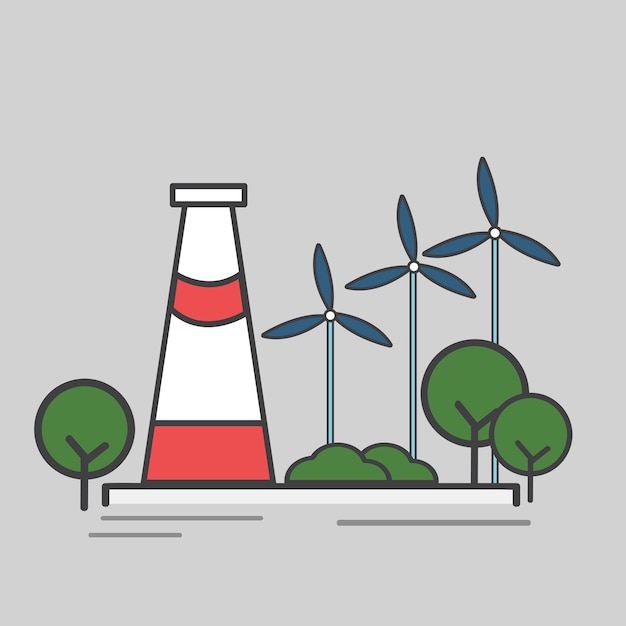 Free vector illustration of a power station