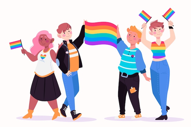 Free vector illustration pride day people design