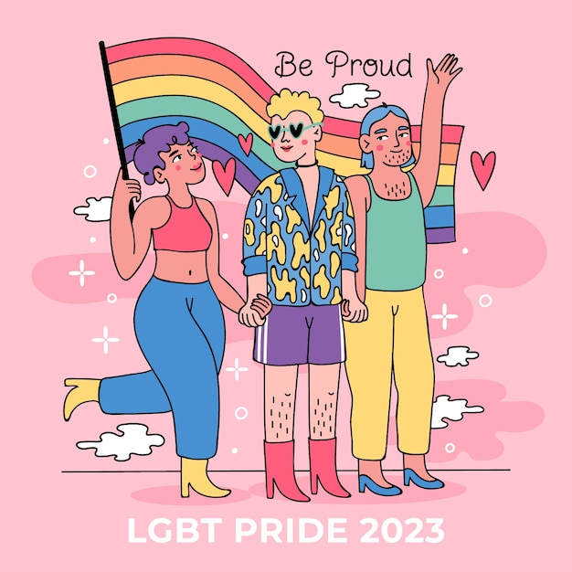 Free vector illustration for pride month celebration