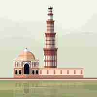 Vettore gratuito illustrazione di qutub minar