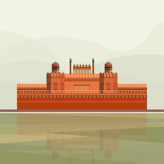 Free vector illustration of the red fort