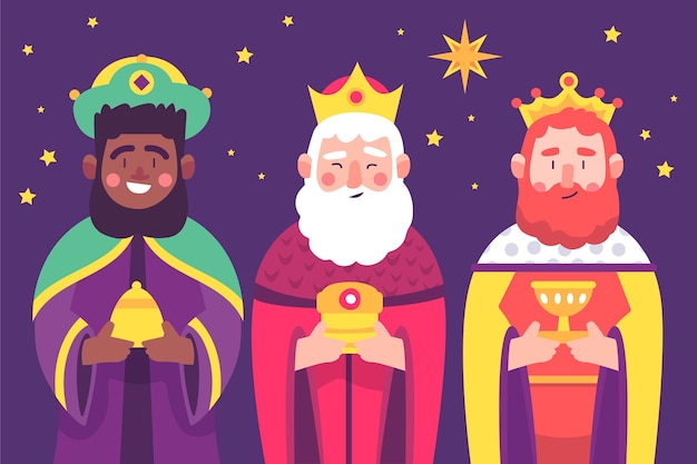 Free vector illustration of  reyes magos characters