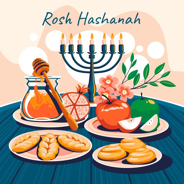 Rosh hashanah 유대인 신년 축하를 위한 그림