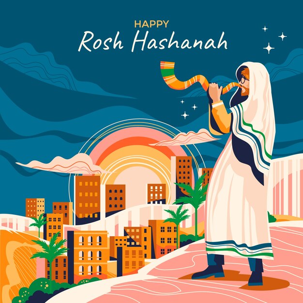 Rosh hashanah 유대인 신년 축하를 위한 그림