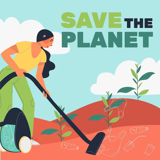 Free vector illustration of save the planet