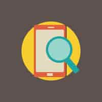 Free vector illustration of search on mobile icon