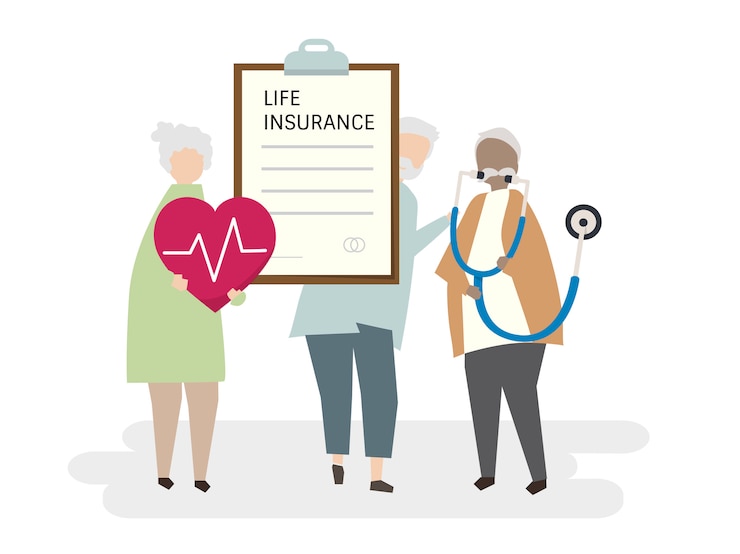 Free Vector illustration of senior adult life insurance