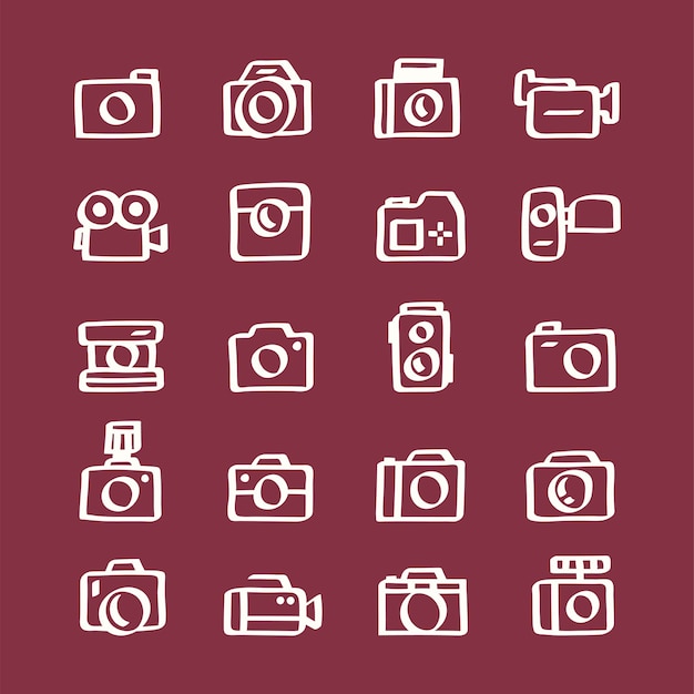 Free vector illustration set of camera icons