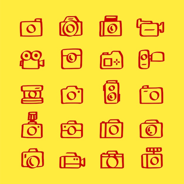 Free vector illustration set of camera icons