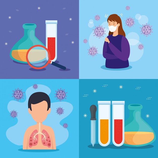 Illustration set of coronavirus 2019 ncov