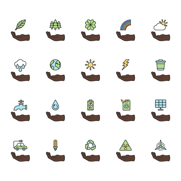 Free vector illustration set of environmental vector