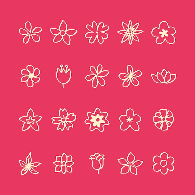 Free vector illustration set of flower icons