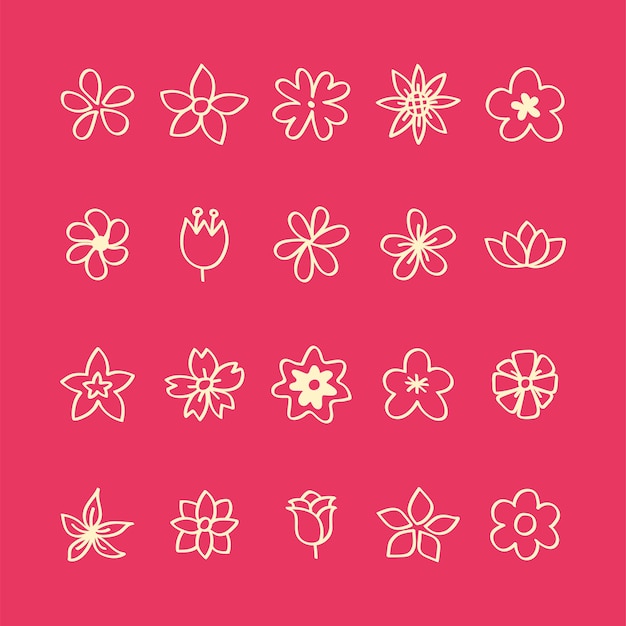 Free Vector illustration set of flower icons