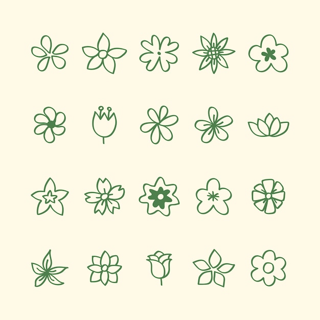 Free Vector illustration set of flower icons
