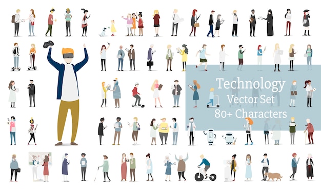 Free vector illustration set of human avatar vector