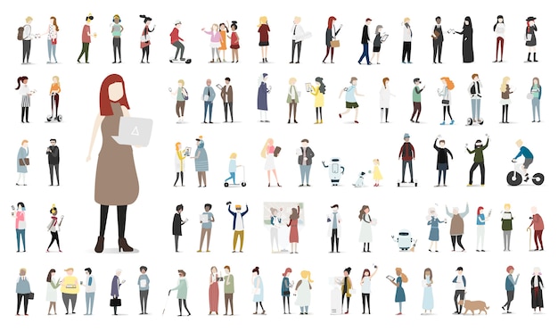 Free vector illustration set of human avatar vector