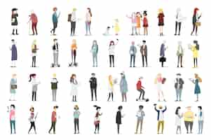 Free vector illustration set of human avatar vector