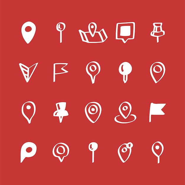 Illustration set of map pin icons