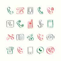 Free vector illustration set of phone icons