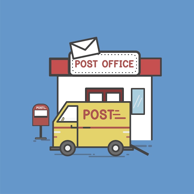 Free vector illustration set of post delivery