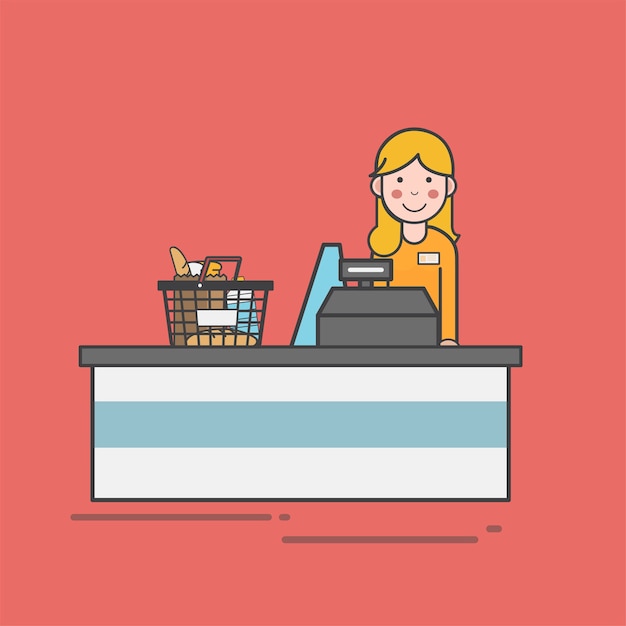 Illustration set of supermarket vector