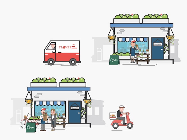 Vettore gratuito insieme dell'illustrazione del vettore del supermercato