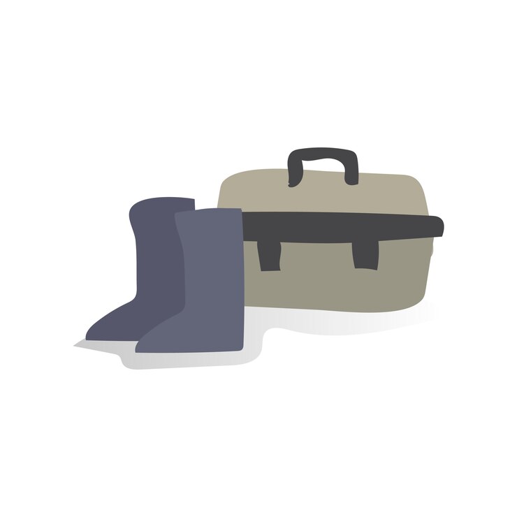 Free Vector illustration of shoes and toolbox