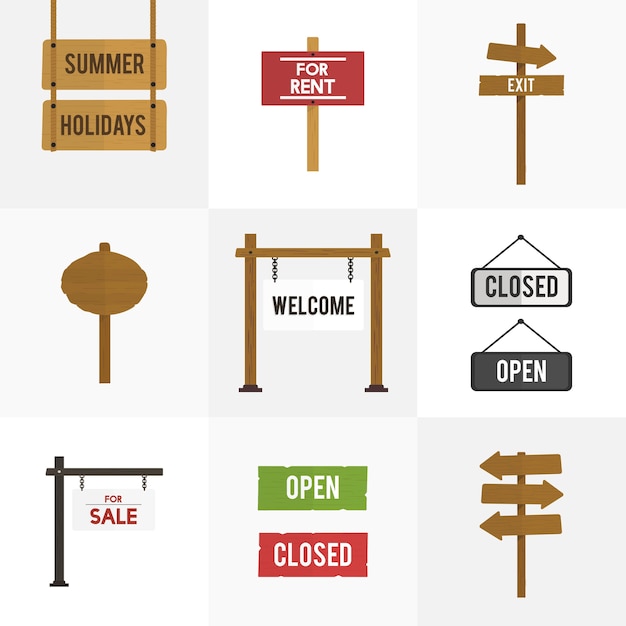 Free vector illustration of signs vector set