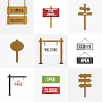 Free vector illustration of signs vector set