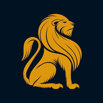 Illustration simple abstract lion logo