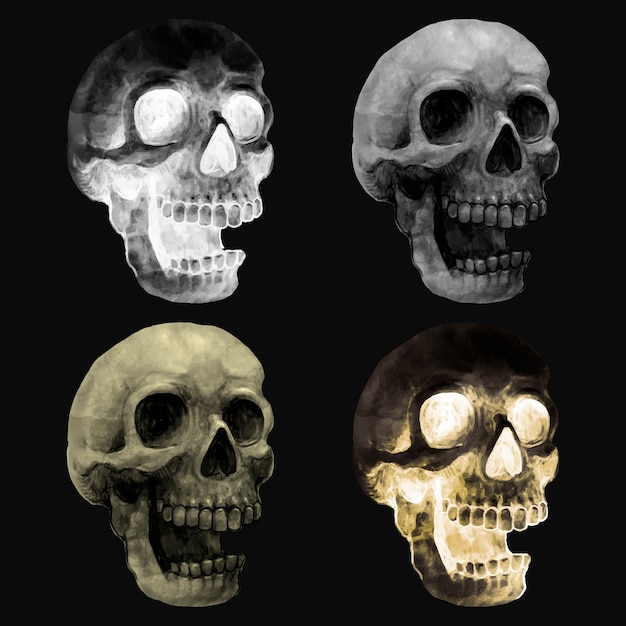 ハロウィーンの頭蓋骨アイコンベクトルのイラスト
