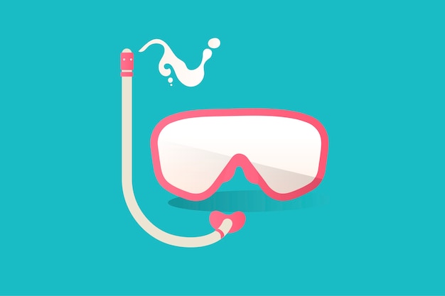 Free vector illustration of snorkel icon on blue background