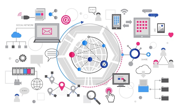 Illustrazione del concetto di social media