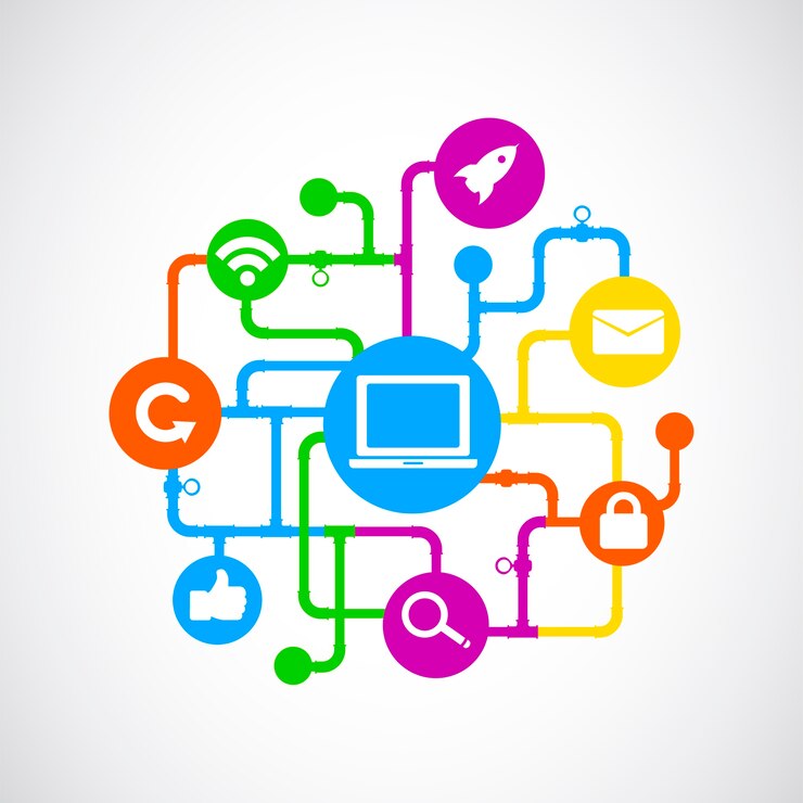 Free Vector illustration of social media concept