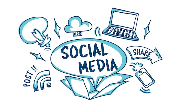 Free vector illustration of social media concept