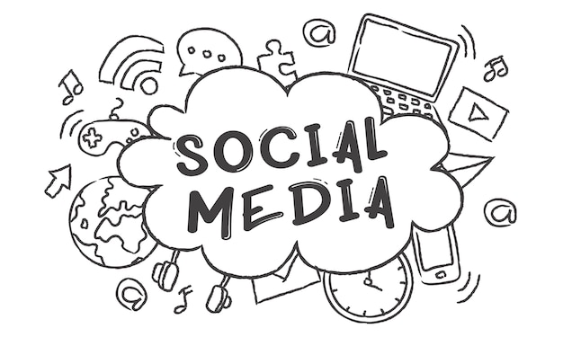 소셜 미디어 개념의 삽화