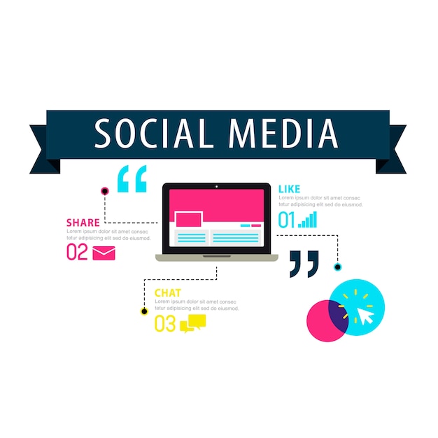 Free vector illustration of social media concept