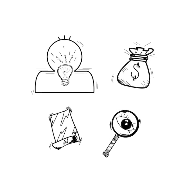 Illustration of startup business doodle