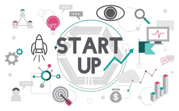 Illustration of startup business