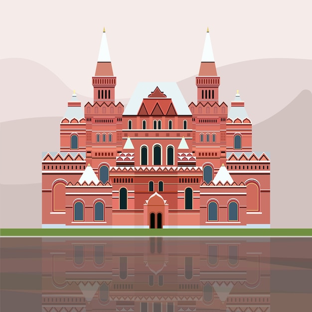 Vettore gratuito illustrazione del museo storico statale della russia