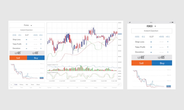 Illustration of stock trading graph