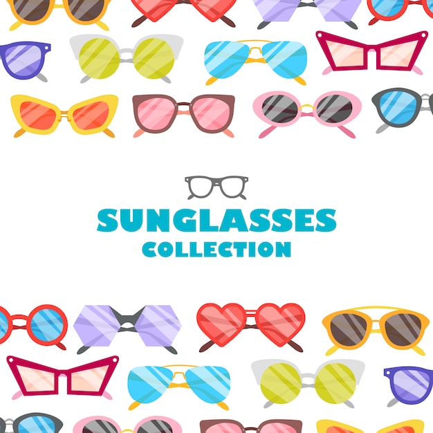 illustration sunglasses icons background