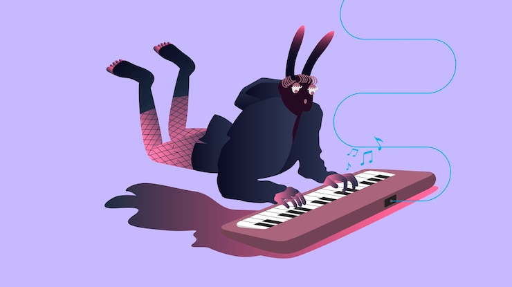 Free Vector illustration of surreal musicians