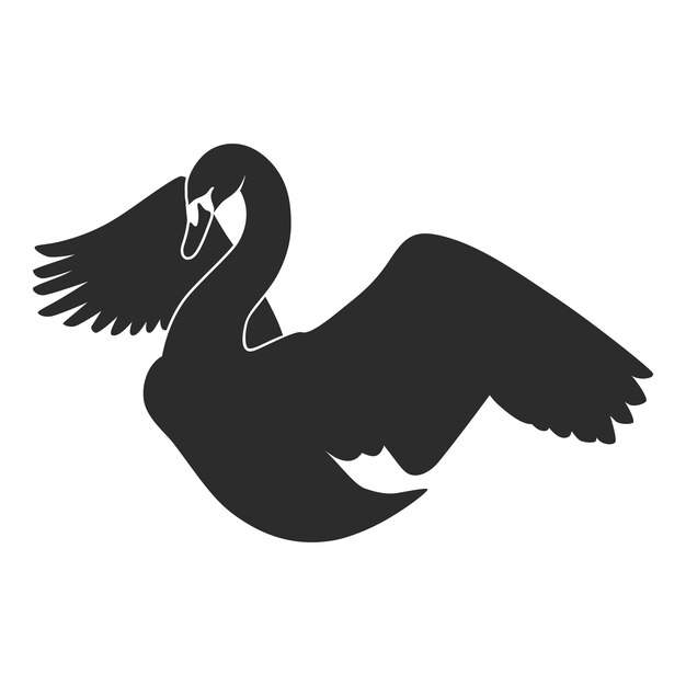 Illustration of swan silhouette