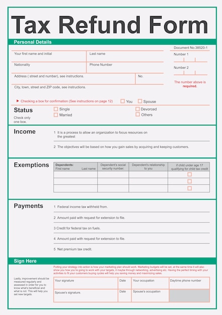 tax refund form