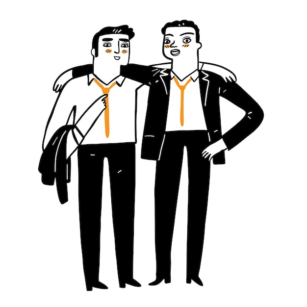 Illustration of a team-based businessman